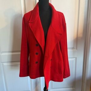 Old Navy Women's Vibrant Red Pea Coat